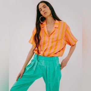Mia Vesper Big Box Bowling Shirt in Beach Ball
